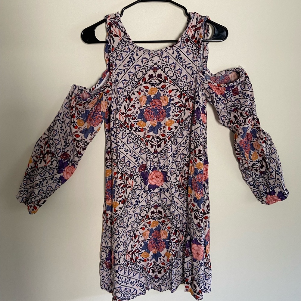 Floral print off the shoulder dress